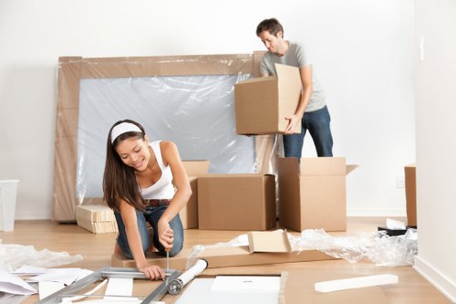 Professional flat removals in Mayfair with packed boxes ready for transport