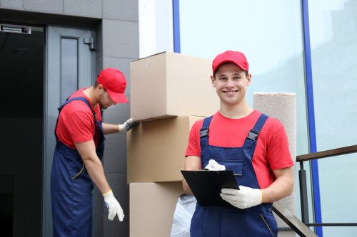 Sturdy moving boxes and packing supplies in a Mayfair home