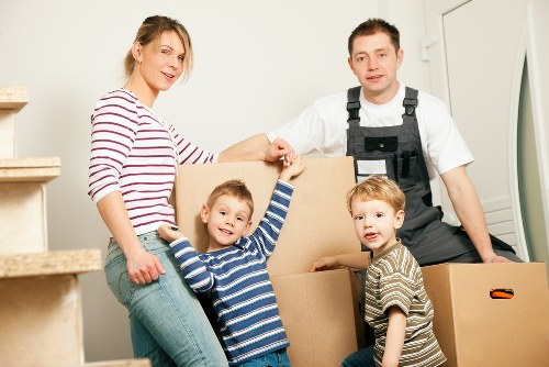 Removal van ready for a move in Mayfair street