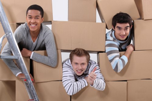 Business movers handling office relocation in Mayfair