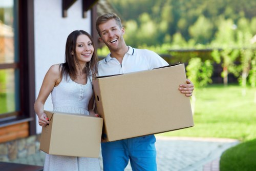 Urgent office removals in Mayfair with boxes and furniture