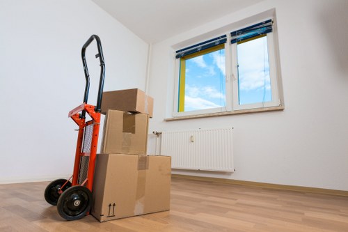 Removal crew handling packed belongings during an organised relocation