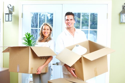 Loading furniture into a removal truck in Mayfair